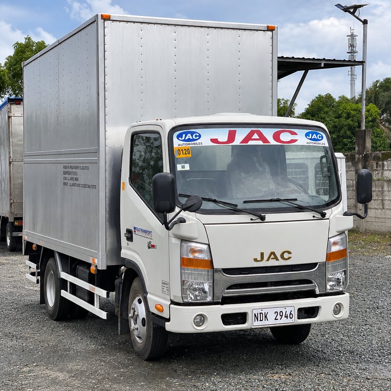 Megatransport 6-wheeler close van at the yard